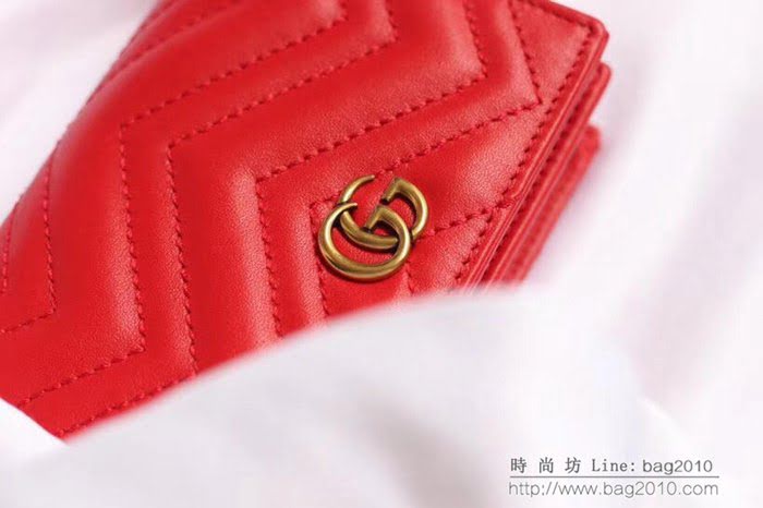 GUCCI古馳 錢包 實物拍攝 原廠材料 女款翻蓋短錢包 466492   ydgq3261
